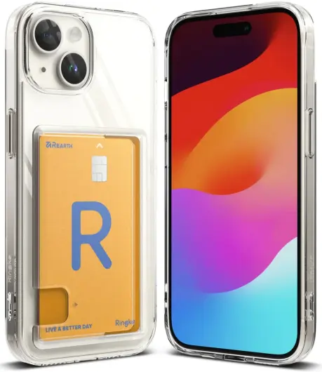 Ringke Fusion Card Apple iPhone 15 Plus Hoesje Kaarthouder Transparant afbeelding 1