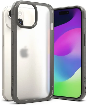 Ringke Fusion Bold Apple iPhone 15 Hoesje Back Cover Matte Grijs Hoesjes