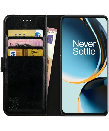 Rosso Element OnePlus Nord CE 3 Lite Hoesje Book Case Wallet Zwart Hoesjes