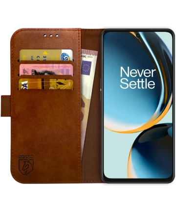 Rosso Element OnePlus Nord CE 3 Lite Hoesje Book Case Wallet Bruin Hoesjes