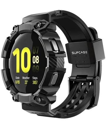 SUPCASE UB Pro Samsung Galaxy Watch 6/5/4 44MM Hoesje met Bandje Zwart Cases