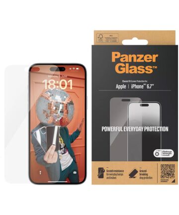 PanzerGlass Classic Fit Apple iPhone 15 Plus Screen Protector Glas Screen Protectors
