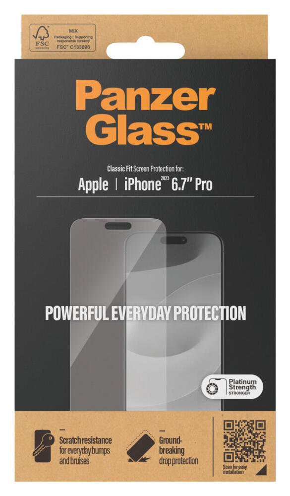 PanzerGlass Classic Fit Apple iPhone 15 Pro Max Screen Protector Glas afbeelding 4