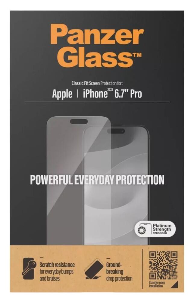 PanzerGlass Classic Fit Apple iPhone 15 Pro Max Screen Protector Glas afbeelding 3