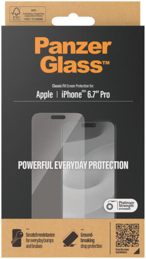 PanzerGlass Classic Fit Apple iPhone 15 Pro Max Screen Protector Glas afbeelding 4