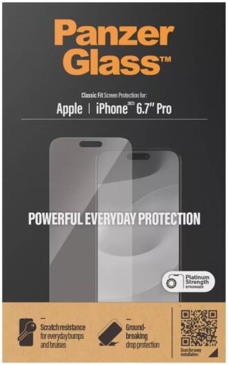 PanzerGlass Classic Fit Apple iPhone 15 Pro Max Screen Protector Glas afbeelding 3