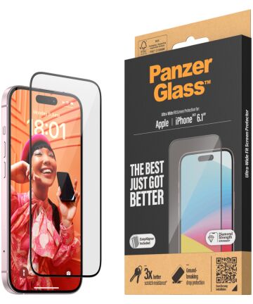 PanzerGlass Ultra-Wide Apple iPhone 15 Screen Protector EasyAligner Screen Protectors