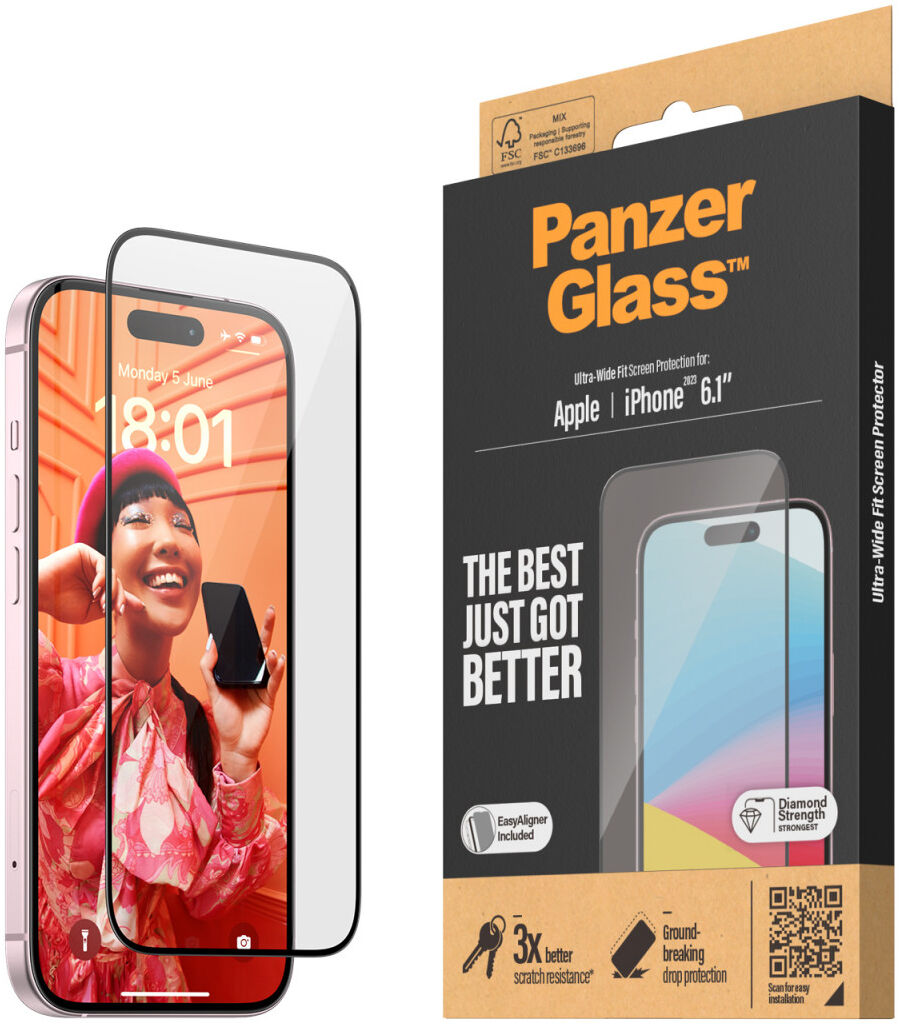 PanzerGlass Ultra-Wide Apple iPhone 15 Screen Protector EasyAligner afbeelding 1