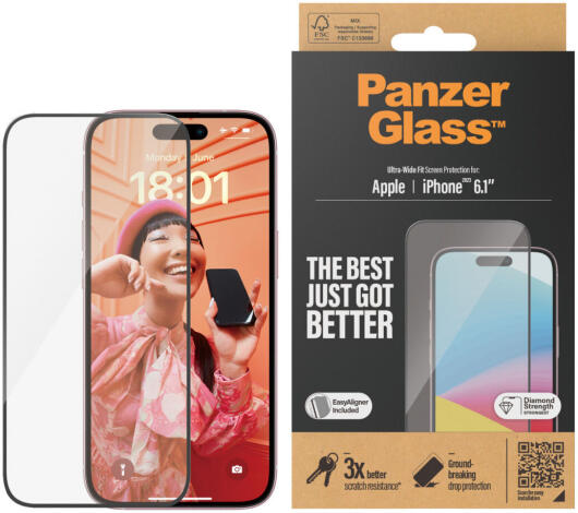 PanzerGlass Ultra-Wide Apple iPhone 15 Screen Protector EasyAligner afbeelding 2