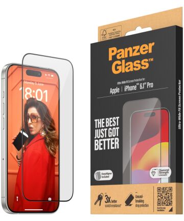 PanzerGlass Ultra-Wide Apple iPhone 15 Pro Protector EasyAligner Screen Protectors