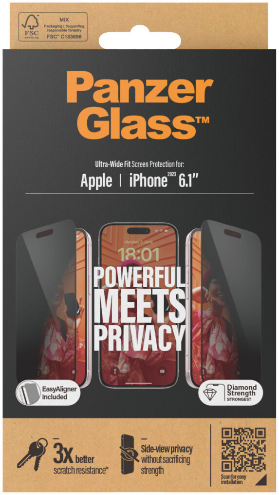 PanzerGlass Ultra-Wide Apple iPhone 15 Privacy Glass EasyAligner afbeelding 16