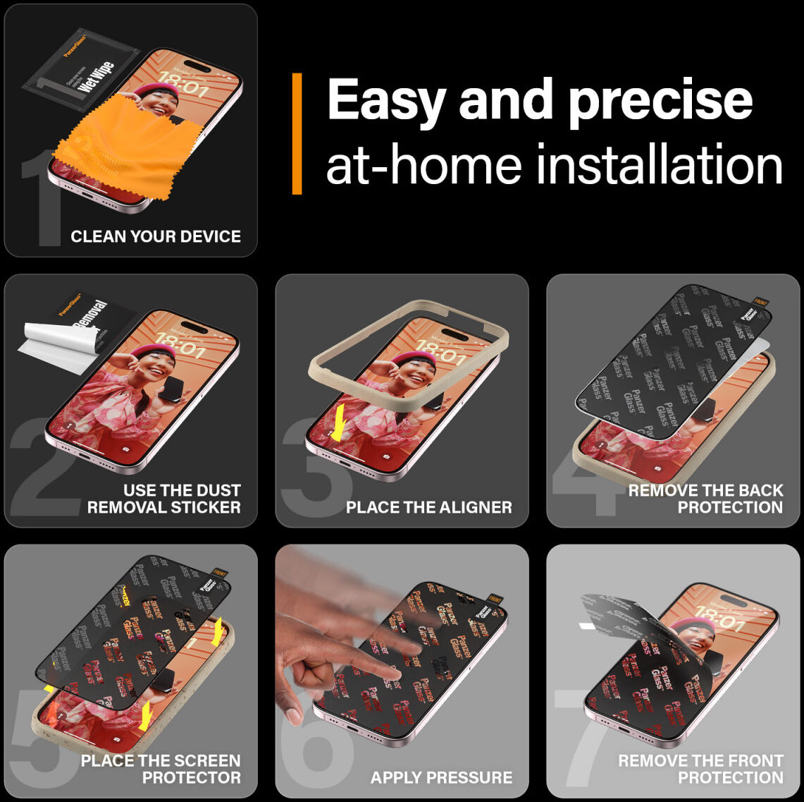 PanzerGlass Ultra-Wide Apple iPhone 15 Privacy Glass EasyAligner afbeelding 5