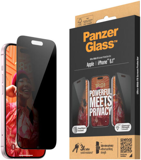 PanzerGlass Ultra-Wide Apple iPhone 15 Privacy Glass EasyAligner afbeelding 1