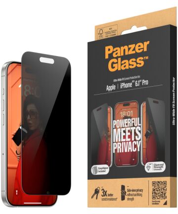 PanzerGlass Ultra-Wide Apple iPhone 15 Pro Privacy Glass EasyAligner Screen Protectors