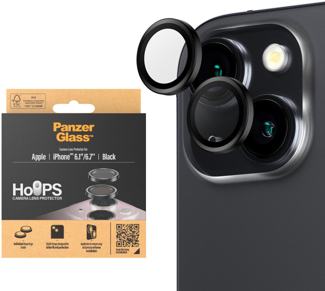 PanzerGlass® Hoops Camera Lens Protector iPhone 15 Pro, 15 Pro Max