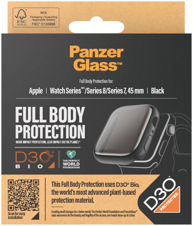 PanzerGlass Full Body D3O - Apple Watch 7/8/9 45MM Hoesje - Zwart afbeelding 4