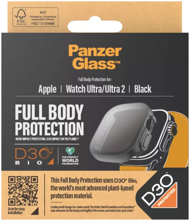 PanzerGlass Full Body Protect D3O Apple Watch Ultra / Ultra 2 Hoesje Zwart afbeelding 4