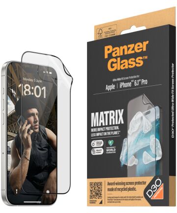 PanzerGlass Matrix D3O Ultra-Wide iPhone 15 Pro Protector AlignerKit Screen Protectors