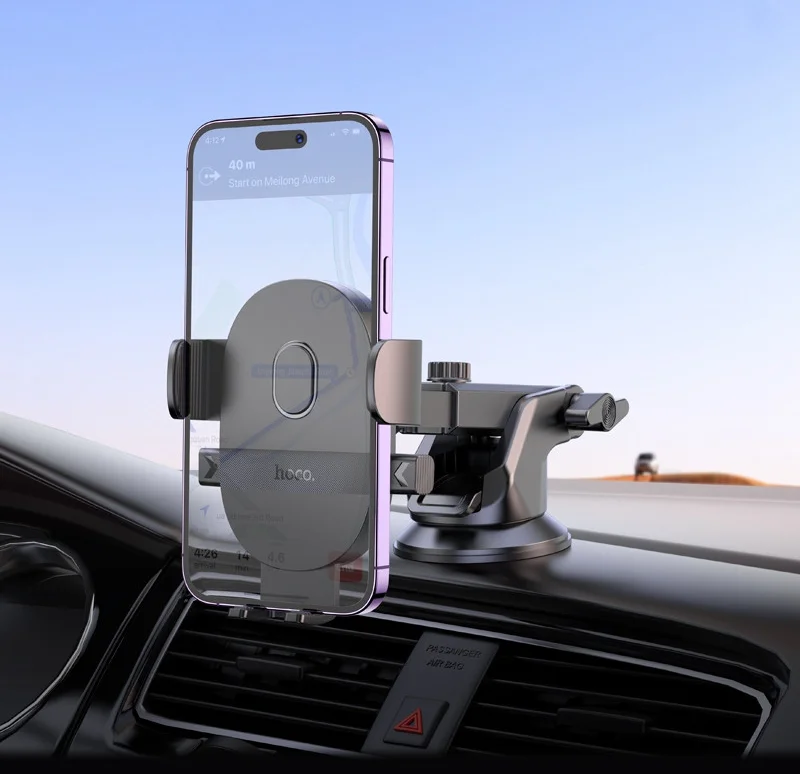 Hoco H19 360° Verstelbare Dashboard/Raam Telefoonhouder Auto Zwart afbeelding 5