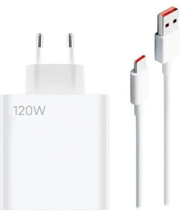 Originele Xiaomi 120W USB-A Adapter met USB-C Kabel 1 Meter 6A Wit Opladers