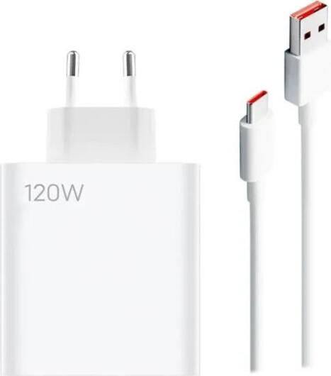 Originele Xiaomi 120W USB-A Adapter met USB-C Kabel 1 Meter 6A Wit afbeelding 1