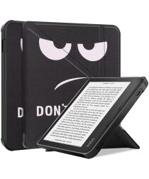 Kobo Libra 2 Hoes Origami Book Case met Standaard Don't Touch Print