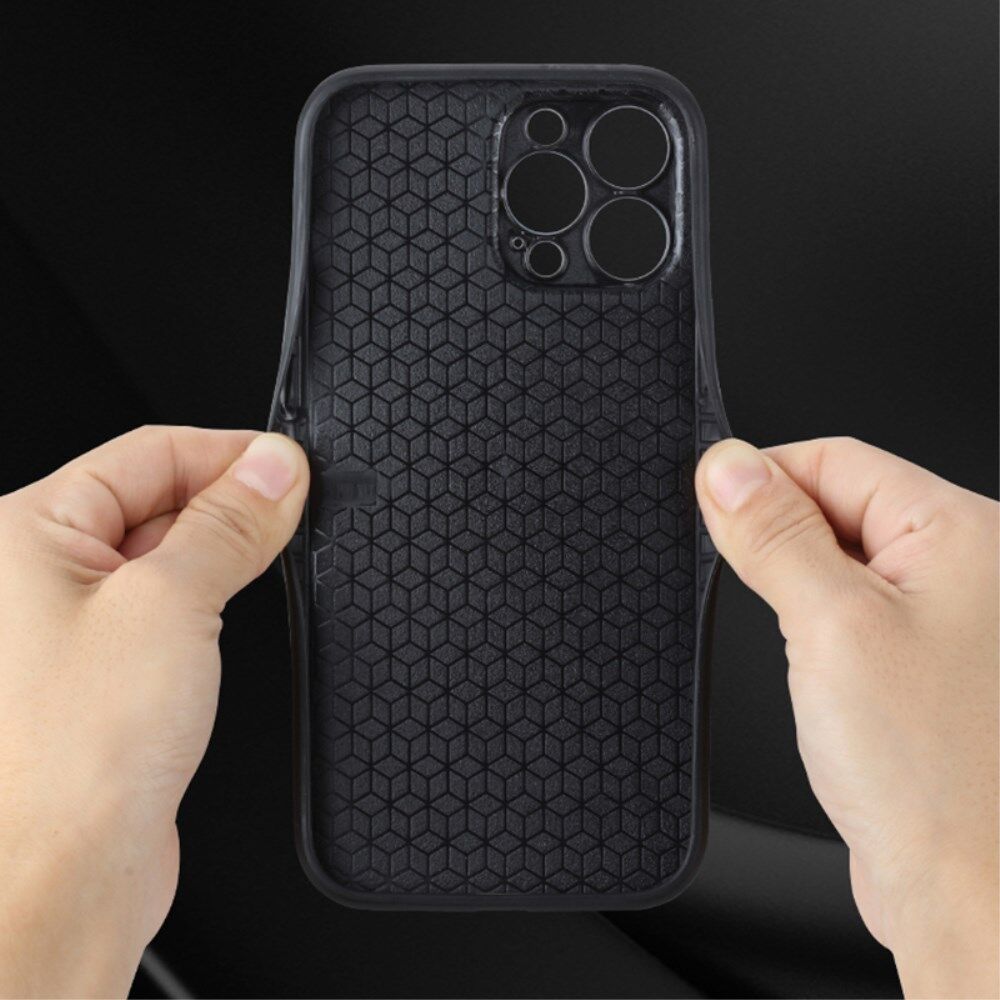 AZNS Apple iPhone 15 Pro Max Hoesje met Kunstleer Coating Zwart afbeelding 4