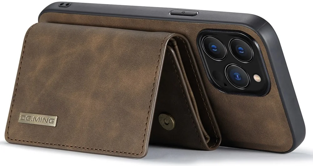 DG Ming iPhone 15 Pro Max Hoesje met Magnetische Kaarthouder Coffee afbeelding 10