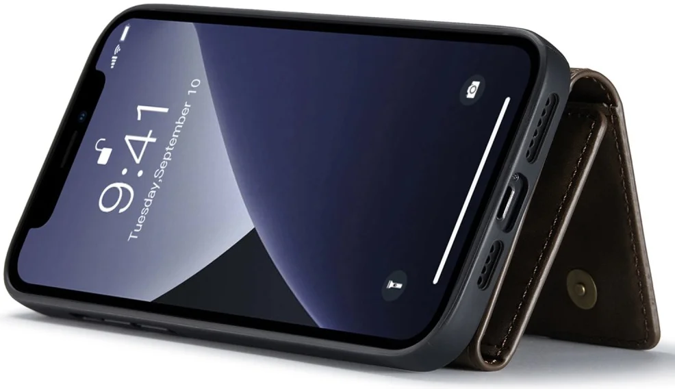DG Ming iPhone 15 Pro Max Hoesje met Magnetische Kaarthouder Coffee afbeelding 9