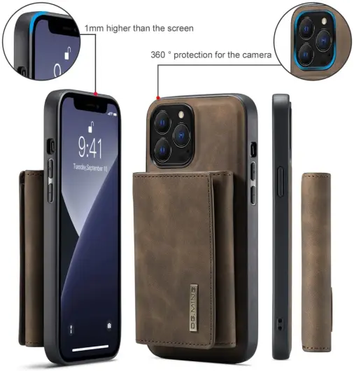 DG Ming iPhone 15 Pro Max Hoesje met Magnetische Kaarthouder Coffee afbeelding 6