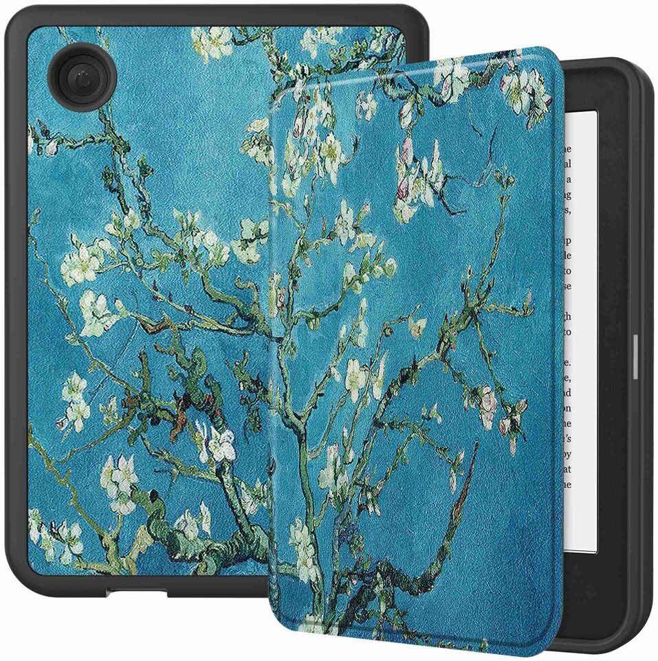 Kobo Clara 2E Hoes Tri-Fold Book Case met Flower Print afbeelding 1