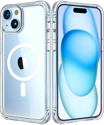 Apple iPhone 15 MagSafe Hoesje Schokbestendig en Dun TPU Transparant Hoesjes