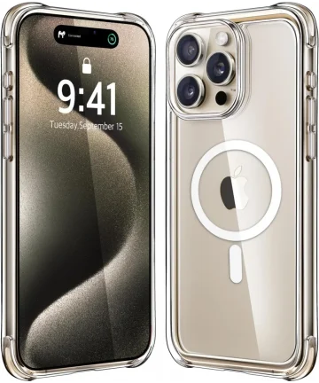 iPhone 15 Pro MagSafe Hoesje Schokbestendig en Dun TPU Transparant Hoesjes