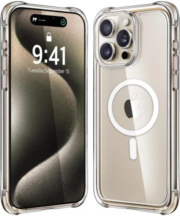 iPhone 15 Pro Max MagSafe Hoesje Schokbestendig en Dun TPU Transparant Hoesjes