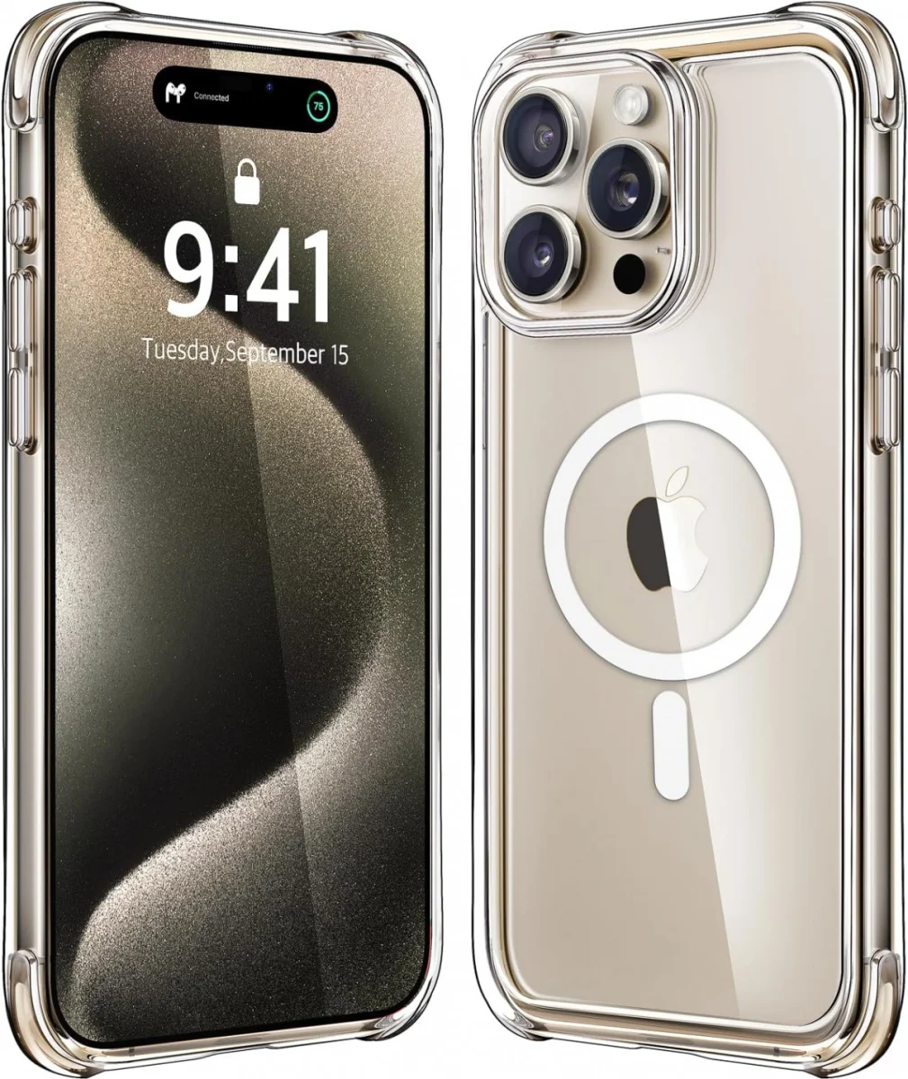 iPhone 15 Pro Max MagSafe Hoesje Schokbestendig en Dun TPU Transparant afbeelding 1