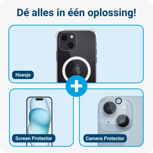 Apple iPhone 15 Magsafe Hoesje + Screen Protector + Camera Protector afbeelding 2