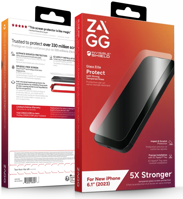 ZAGG InvisibleShield Glass Elite Apple iPhone 15 Screen Protector afbeelding 4