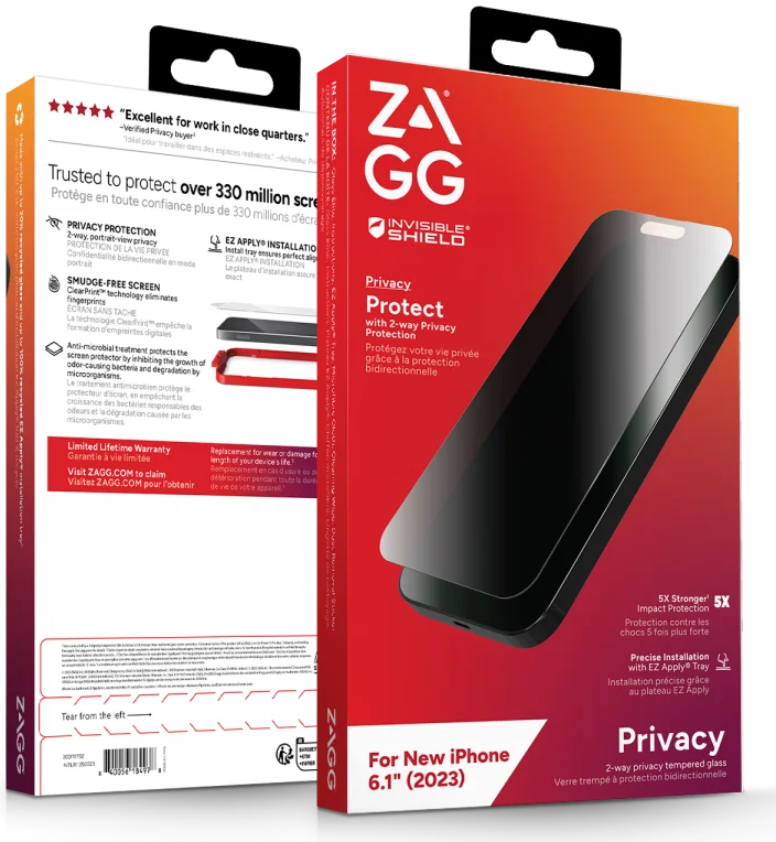 ZAGG InvisibleShield Glass Elite Apple iPhone 15 Privacy Glass afbeelding 4