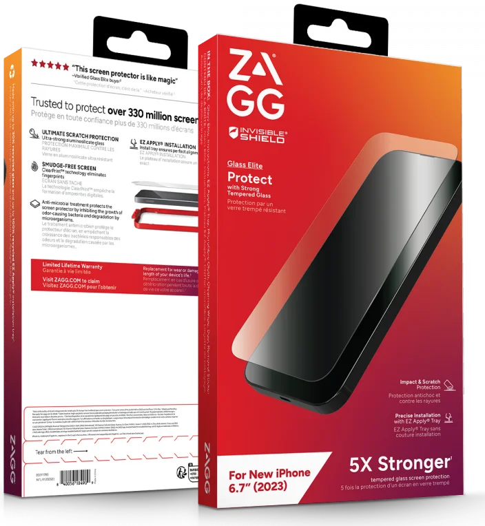 ZAGG InvisibleShield Glass Elite Apple iPhone 15 Plus Screen Protector afbeelding 4