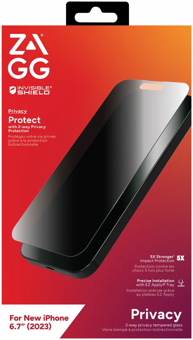 ZAGG InvisibleShield Glass Elite Apple iPhone 15 Plus Privacy Glass afbeelding 1