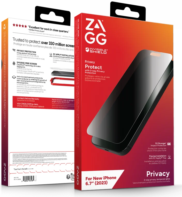 ZAGG InvisibleShield Glass Elite Apple iPhone 15 Plus Privacy Glass afbeelding 4