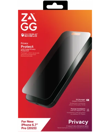 ZAGG InvisibleShield Glass Elite iPhone 15 Pro Max Privacy Glass Screen Protectors