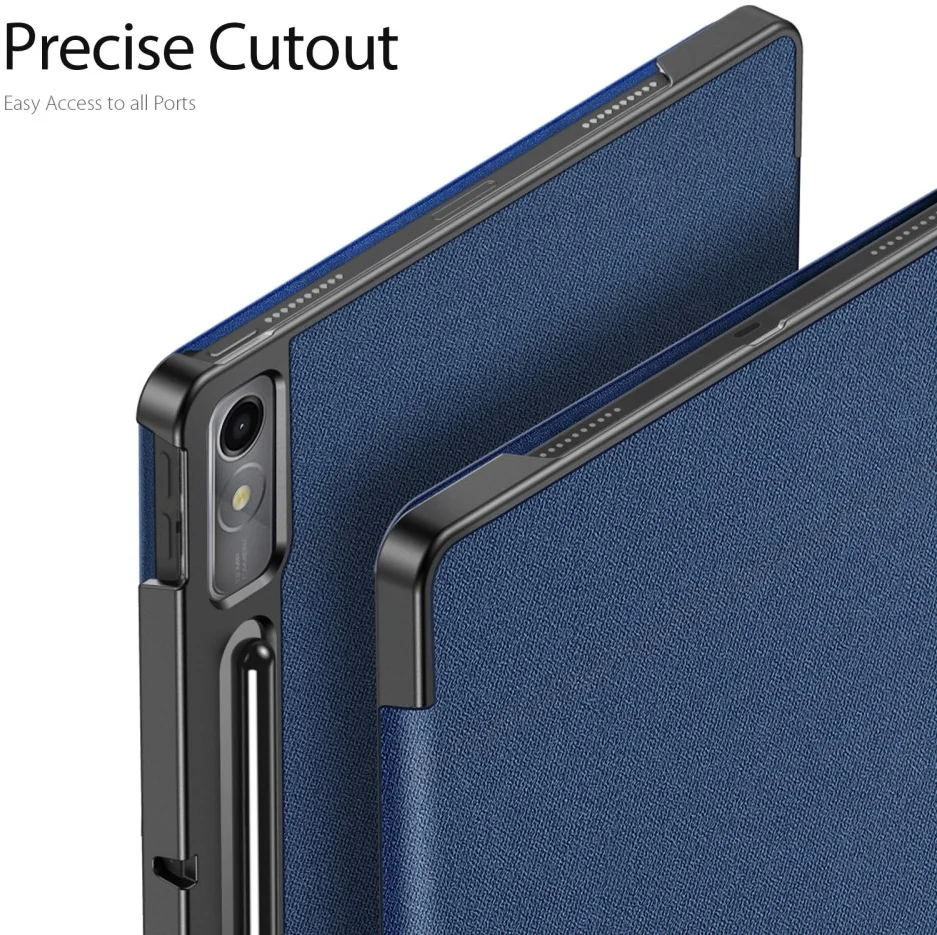 Dux Ducis Domo Lenovo Tab P12 Hoes Tri-Fold Book Case Blauw afbeelding 8