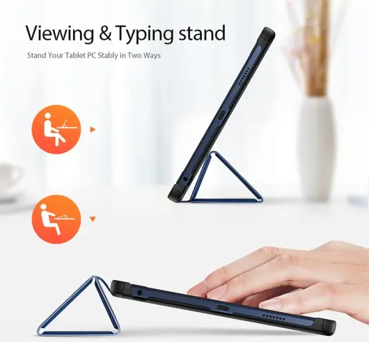 Dux Ducis Domo Lenovo Tab M10 5G Hoes Tri-Fold Book Case Blauw afbeelding 3