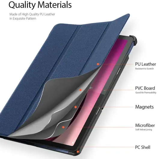 Dux Ducis Domo Lenovo Tab M10 5G Hoes Tri-Fold Book Case Blauw afbeelding 4