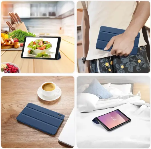 Dux Ducis Domo Lenovo Tab M10 5G Hoes Tri-Fold Book Case Blauw afbeelding 8