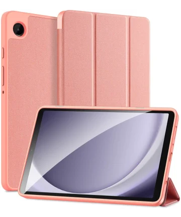 Dux Ducis Domo Samsung Galaxy Tab A9 Hoes Tri-Fold Book Case Roze Hoesjes