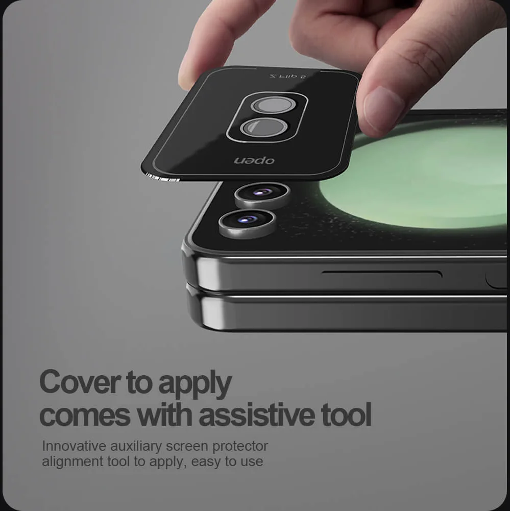 Nillkin Samsung Galaxy Z Flip 5 Camera Protector Tempered Glass Zwart afbeelding 3