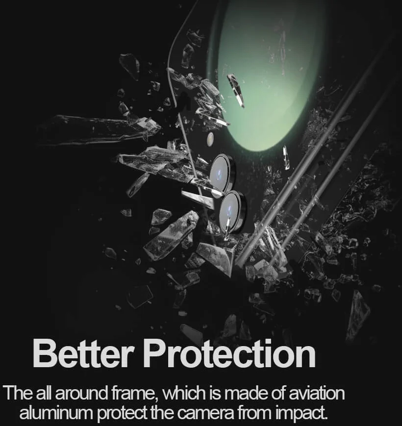 Nillkin Samsung Galaxy Z Flip 5 Camera Protector Tempered Glass Zwart afbeelding 5