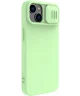 Nillkin Apple iPhone 15 Hoesje MagSafe Siliconen Camera Slider Groen